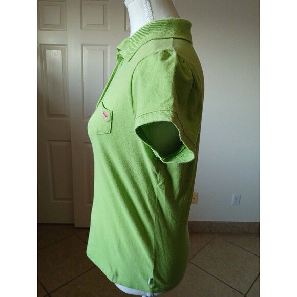Abercrombie‎ Polo Shirt Girls XL Green Short Sleeve Moose Logo Preppy Youth - Picture 4 of 14